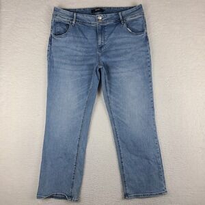 Hudson Jeans Womens 16 Blue Straight Leg Flap Pocket Light Wash Denim